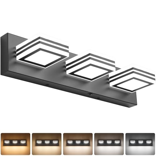  LED Bathroom Vanity Light 3 Lights（20 inch） Matte Black- 5CCT&Dimmable