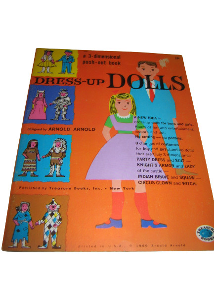 Vintage Dress Up Dolls Paper Dolls 1960 3-D Arnold Arnold EUC
