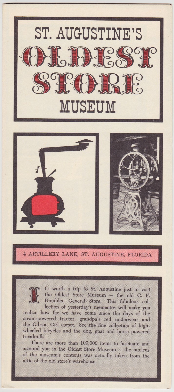 1960's St. Augustine's Oldest Store Museum Brochure