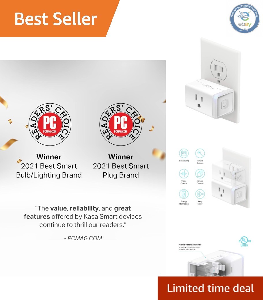 Easy Setup Smart Outlet with Voice Control – Compatible with Alexa & Google