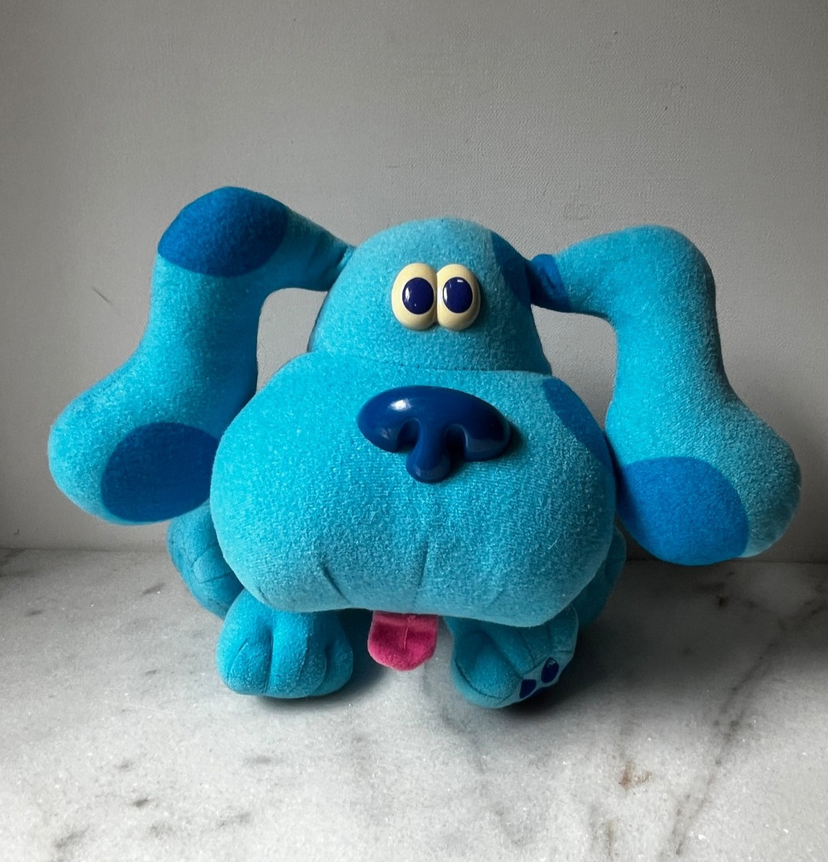 Vintage BLUES CLUES 8" PLUSH DOG Toy 1997 Tyco Pose A Blue Stuffed Animal Rare