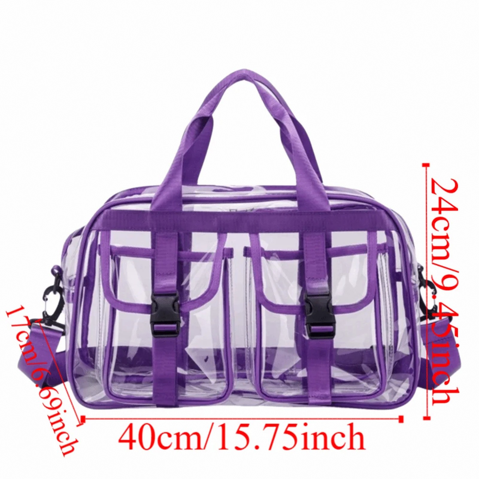 Portable Lightweight Solid Color Pvc Shoulder Duffel Bag Large Capacity