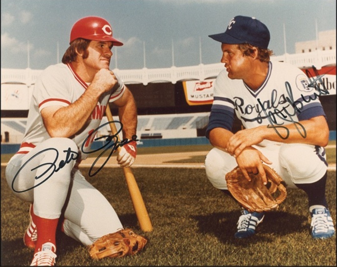 Pete Rose & George Brett Signed HOF All-Star Autographed 8X10 Reprint Photo 