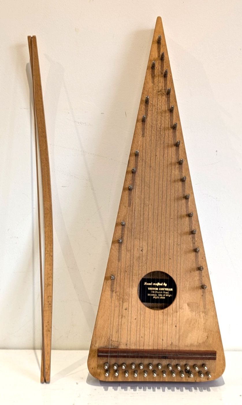 Vintage PSALTERY Stringed Instrument Zither With Bow Hand Made - Trevor Couvelle