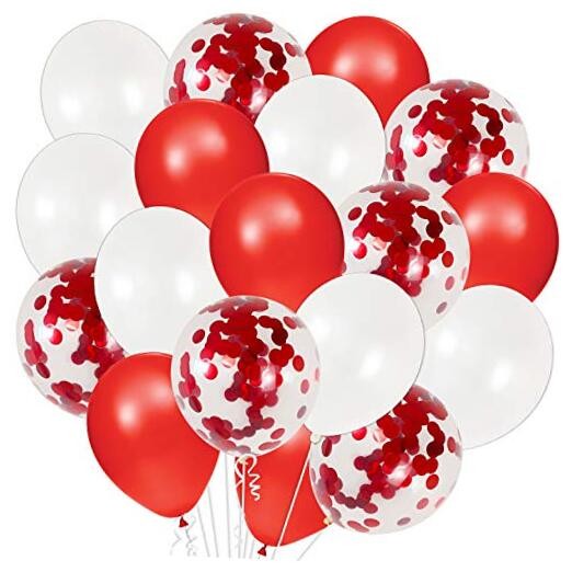  Valentines Day Balloons Red White 12 Inch, Pack of 40 | Valentines Balloons 