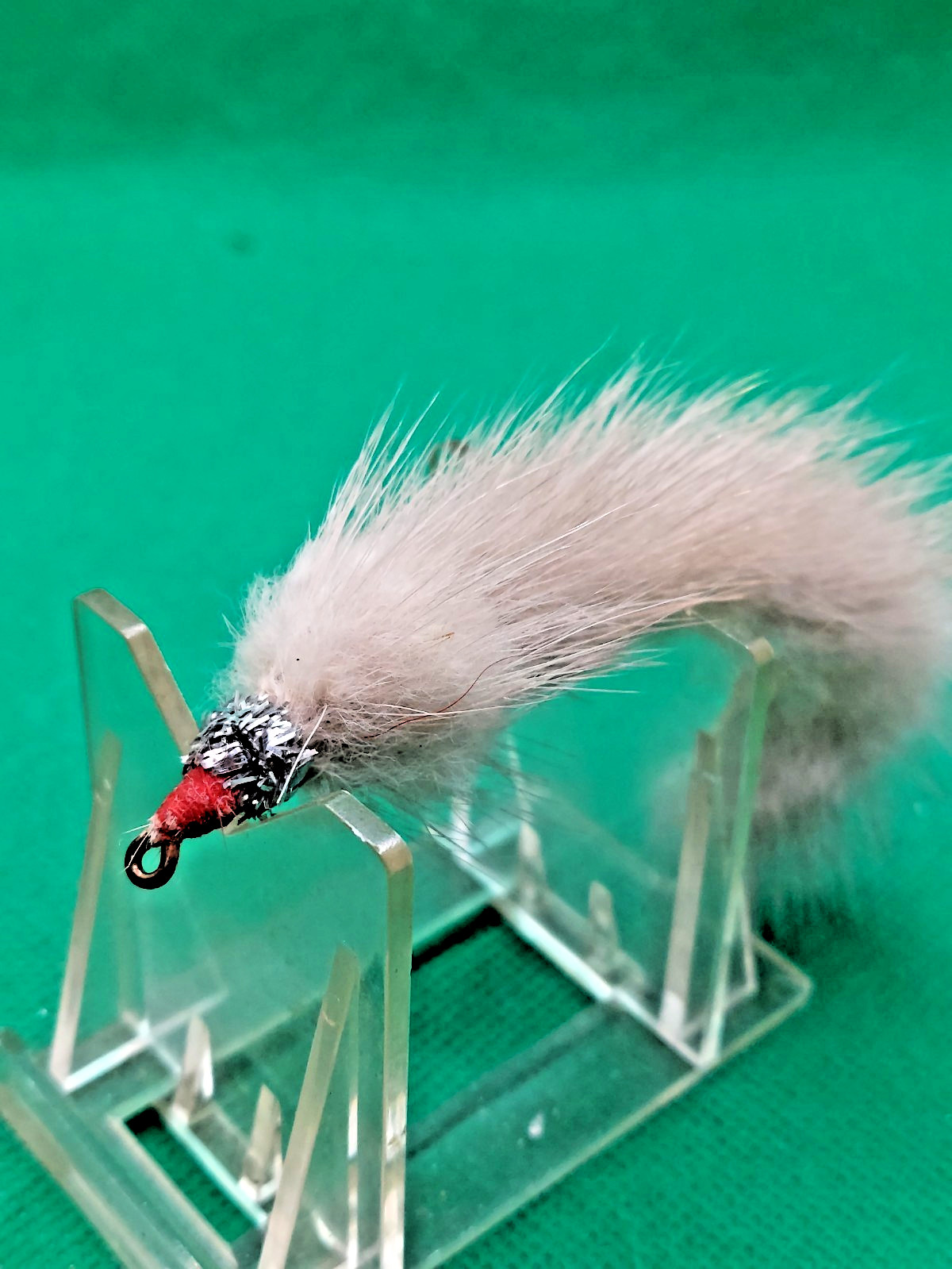 vintage fishing fly, kinda looks like bug or small mouse, for trout / bass .