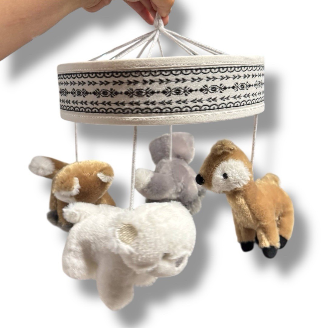 Bailey Baby Crib Mobile Woodland Creatures Grey Brown WP113Q