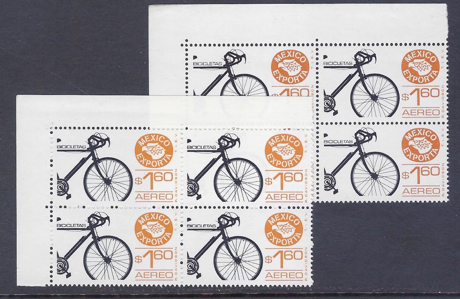EXPORTA  $1.60  "BICICLETAS" 2 B4 Shades SC#C491-Ex67  PPR #4 (E122d)