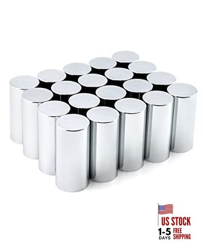  Lug Nut Covers Caps, 20 Pack ABS Chrome Plastic Nut Caps, 33mm Cylinder Nut 