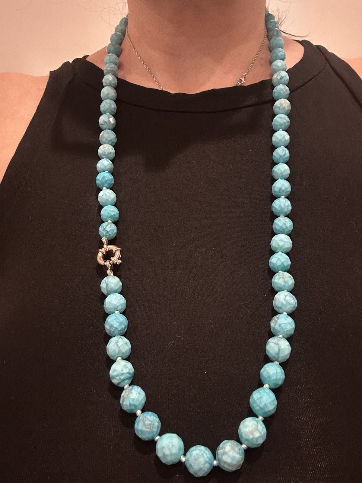 Choice Blue Amazonite Graduated Rondelle Beads 18" strand Temporary Strand