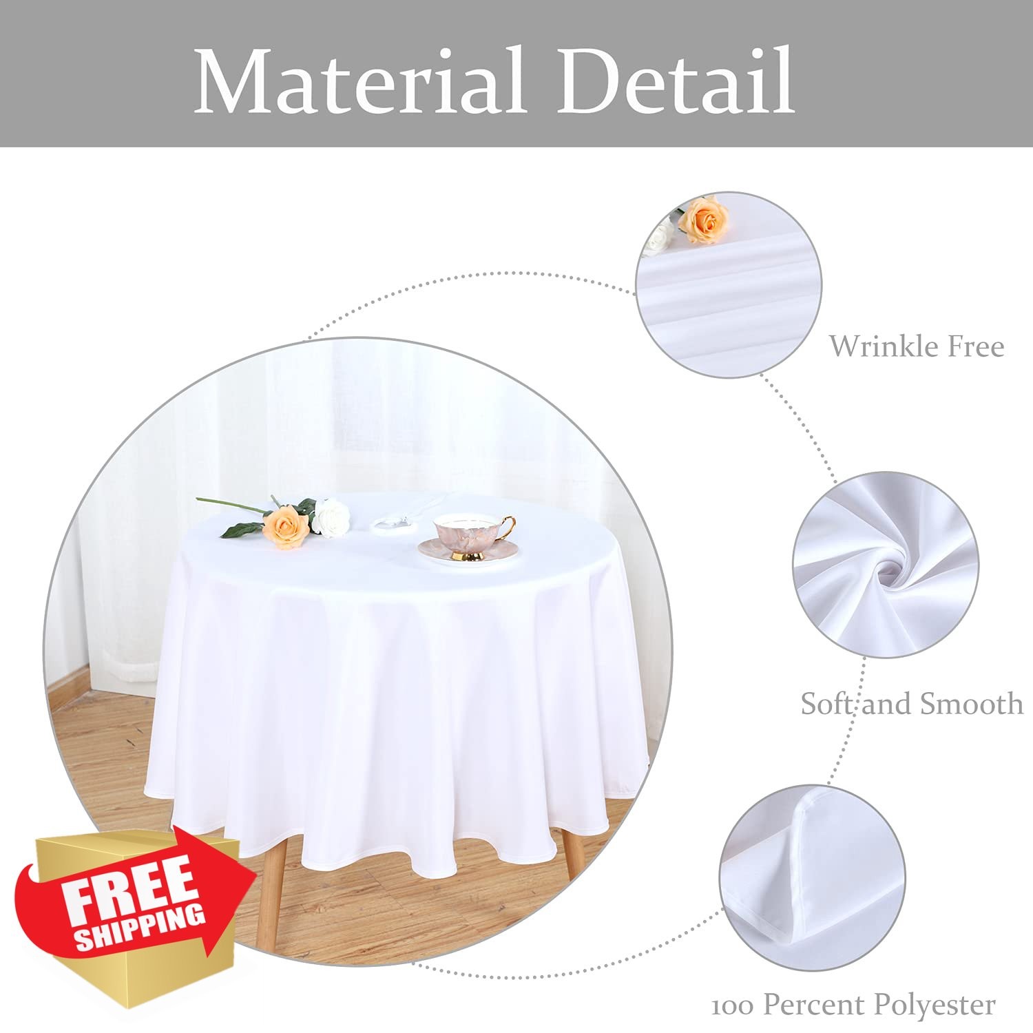 Fitable 70R Round Patio Table Cover Waterproof Zipper Umbrella Hole