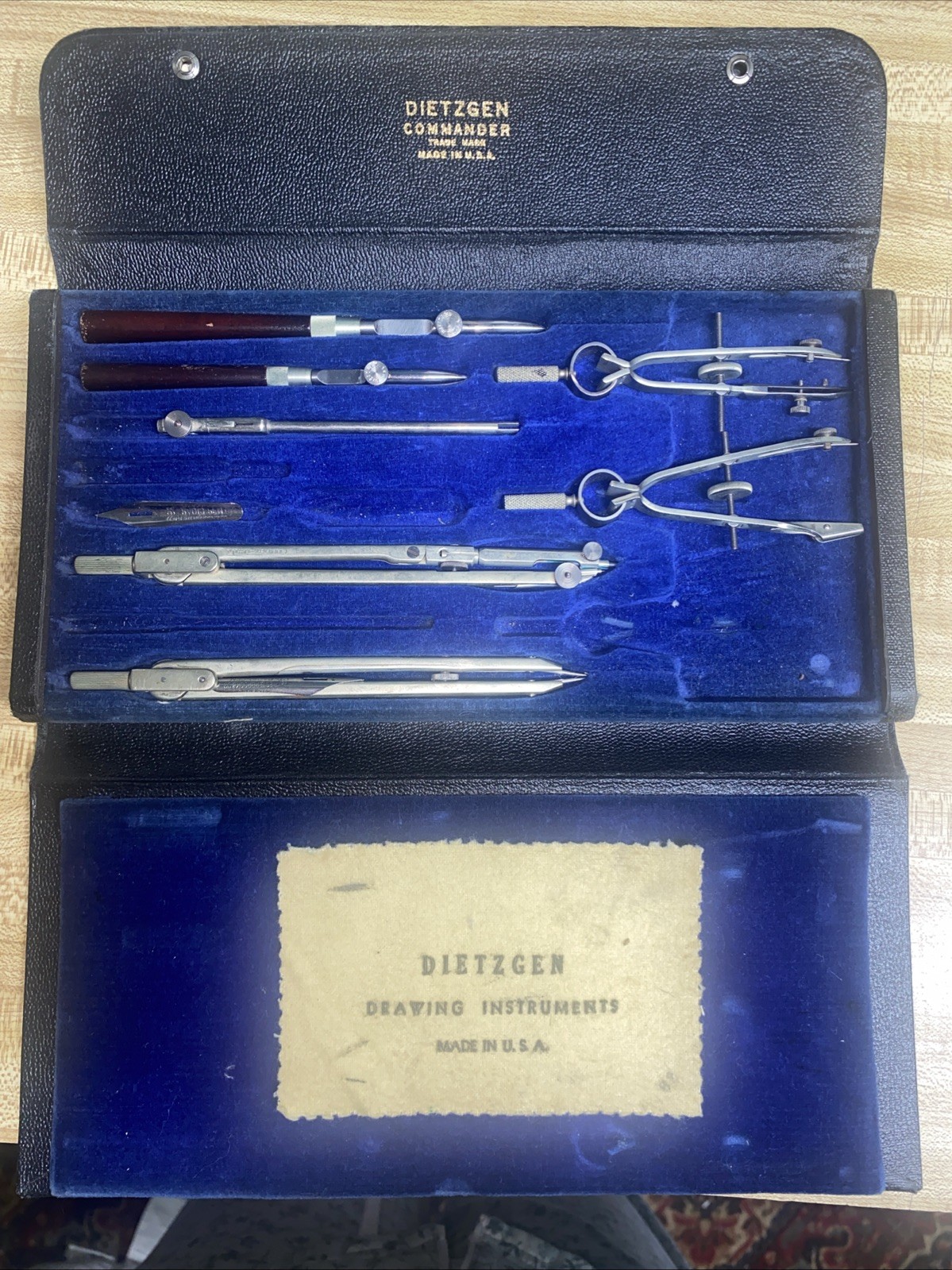 Vintage Dietzgen Commander Mechanical Drafting/Drawing Instrument Set Case