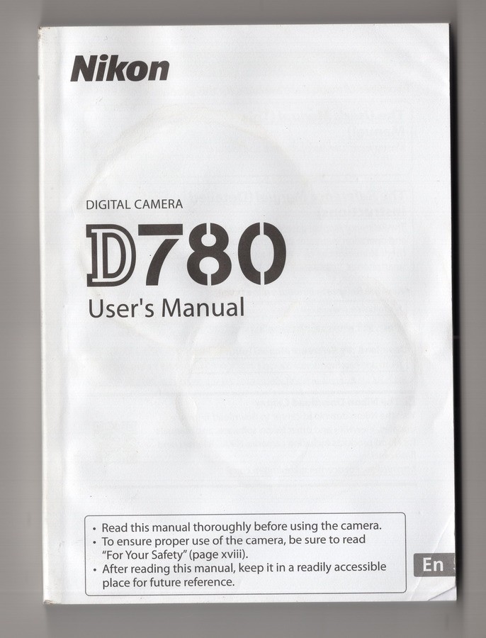 Nikon D780 DSLR Camera Genuine Instruction Manual / User Guide In English