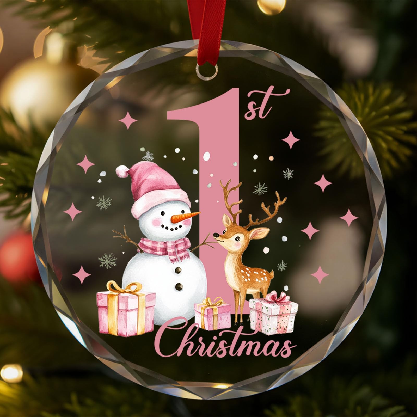 Babys First Christmas Ornament 2025 Girl - 1st Baby 