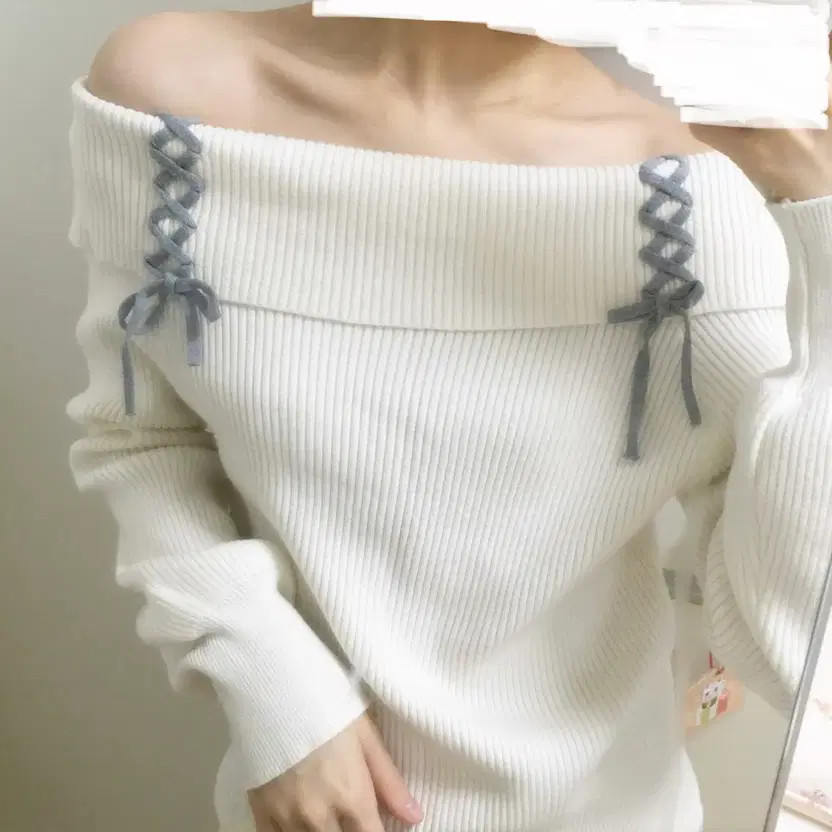 Balerco Off-Shoulder Knit Baby Bear Design 47cm Length