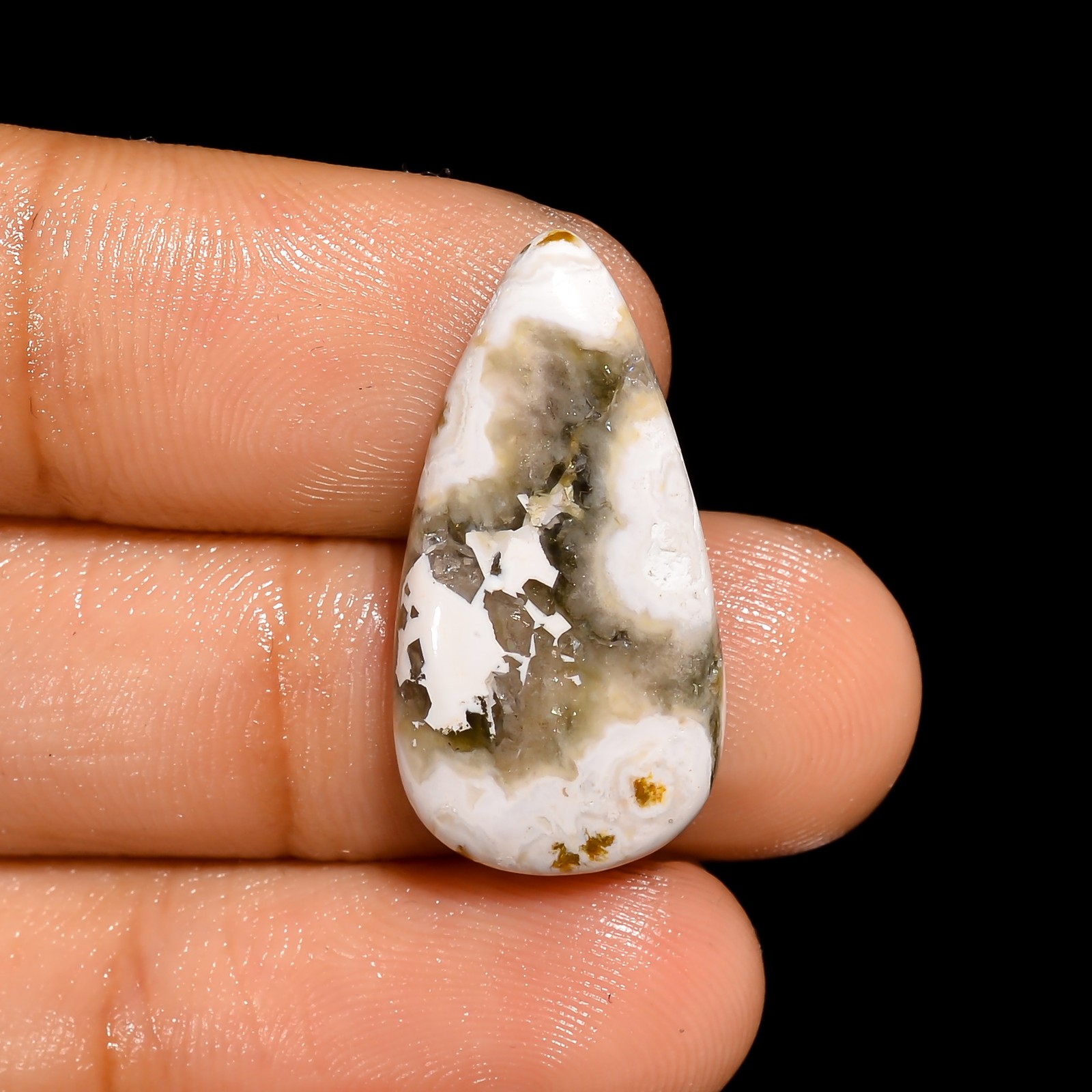 Natural Ocean Jasper Pear Shape Cabochon Loose Gemstone 10 Ct. 25X13X5 mm A-1777
