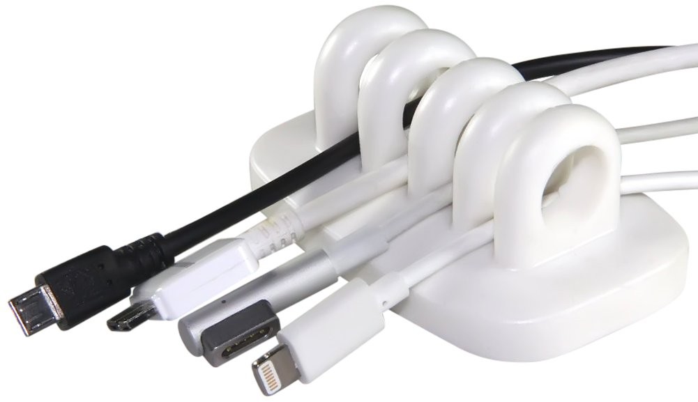 Desktop Cable Organizer, Weighted, No Bad Smell, Bundled with 2 White 
