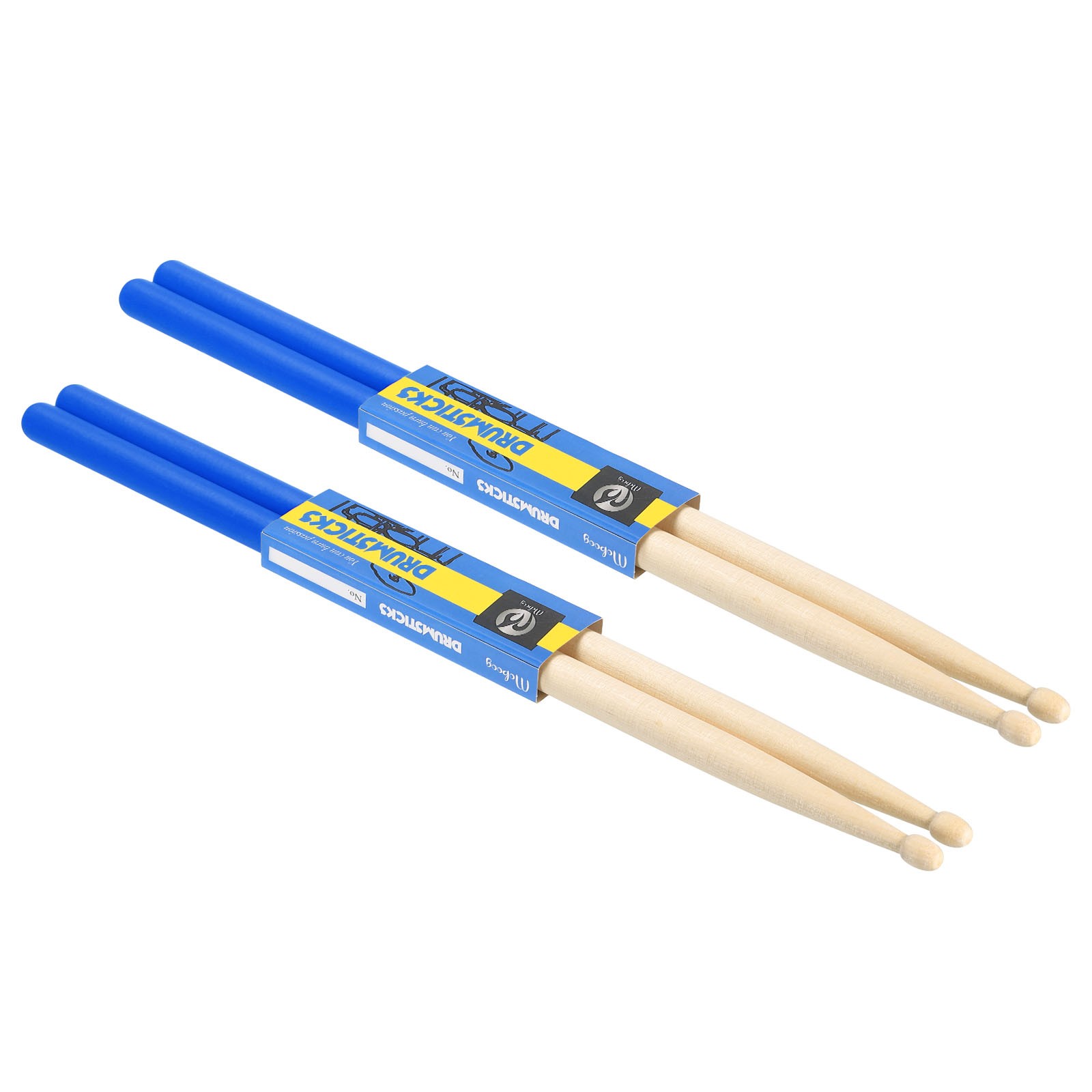 Wood Drumstick Anti Slip Handle Grips Drum Stick Wrap 5A Blue 2 Pair