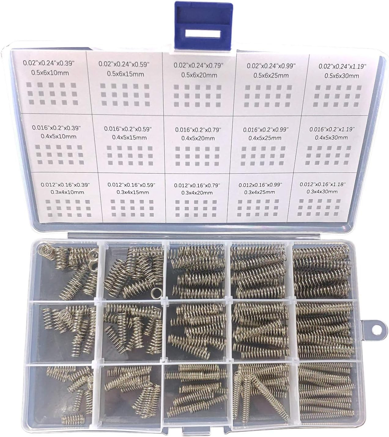 Compression Springs Assortment Kit, 15 Different Sizes 225Pcs Mini Stainless Ste