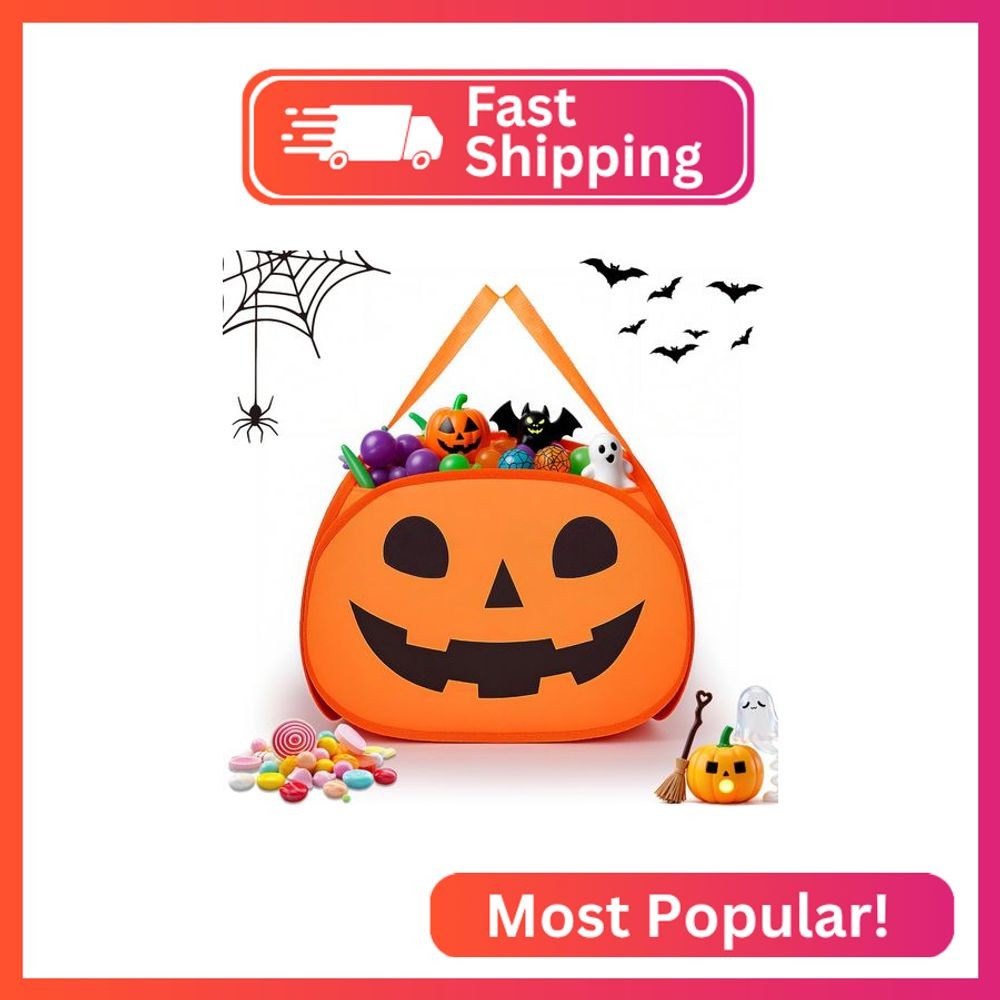 YOHOOLYO 95L Large Cute Halloween Pumpkin Boo Basket with Handles, Trick or Trea