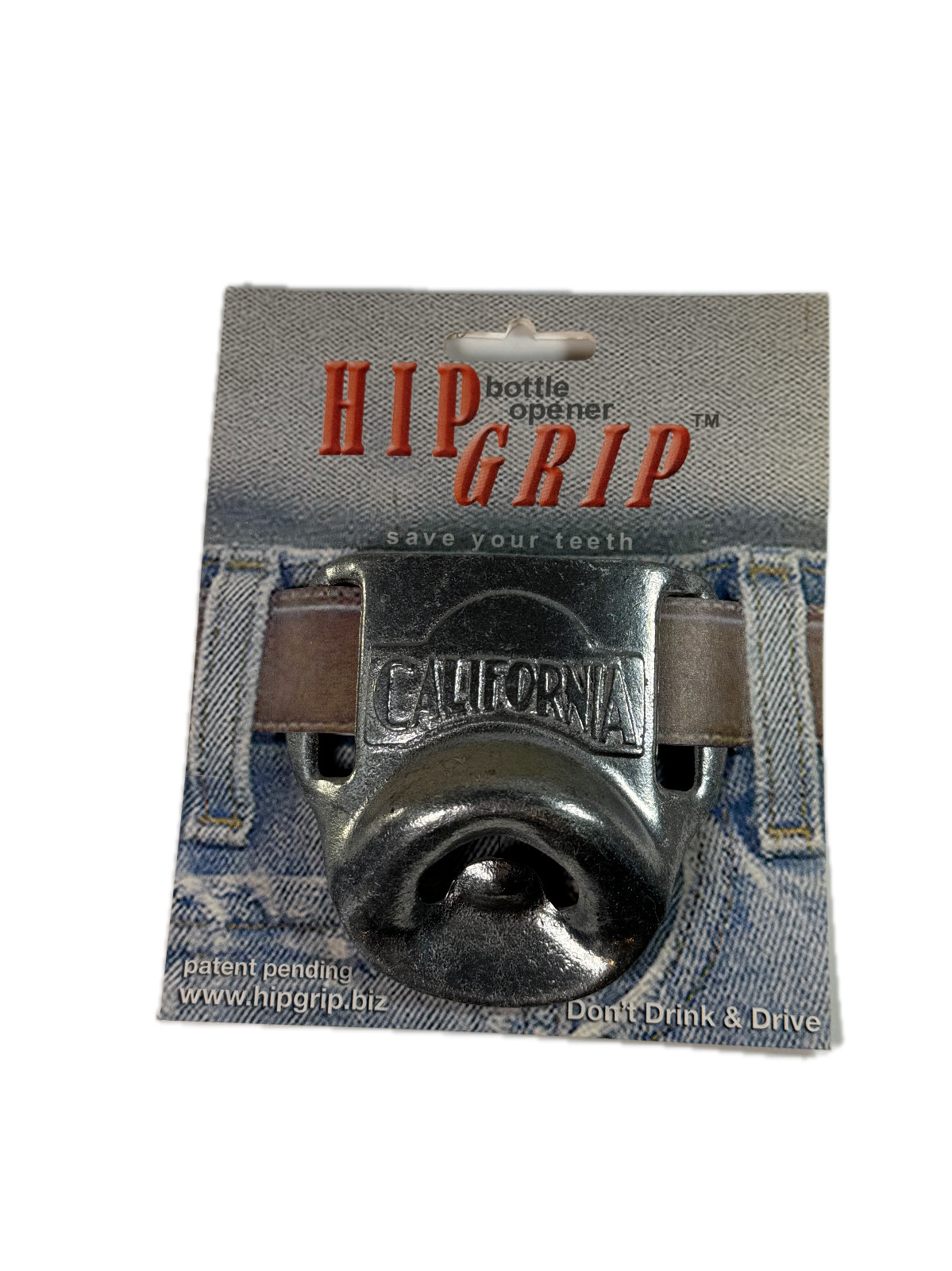 HipGrip Belt Mounted Bottle Opener Metal California Design