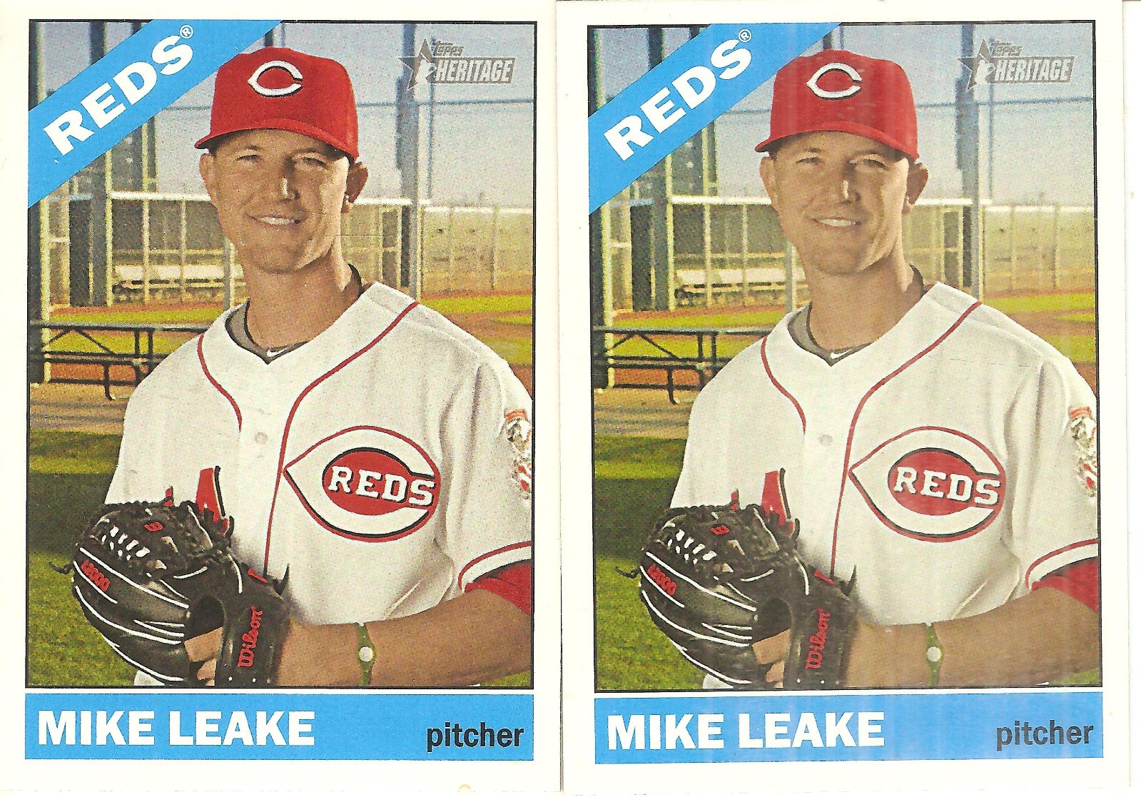 2 CARD 2015 TOPPS HERITAGE MIKE LEAKE BASEBALL CARD LOT