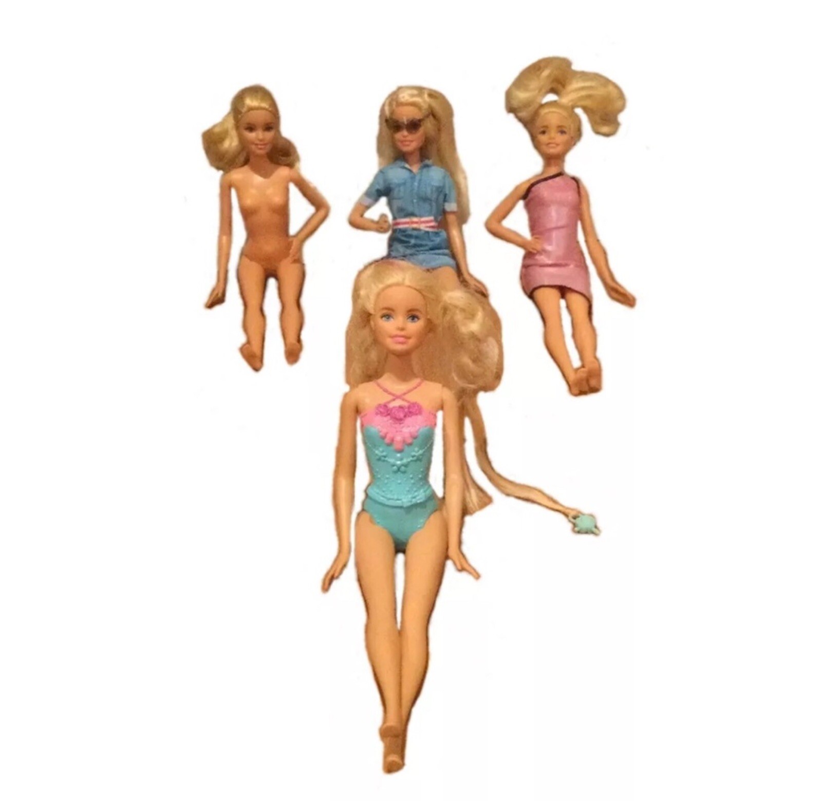 lot of four millie sculpt barbie dolls Blonde Blue Eyes Princess