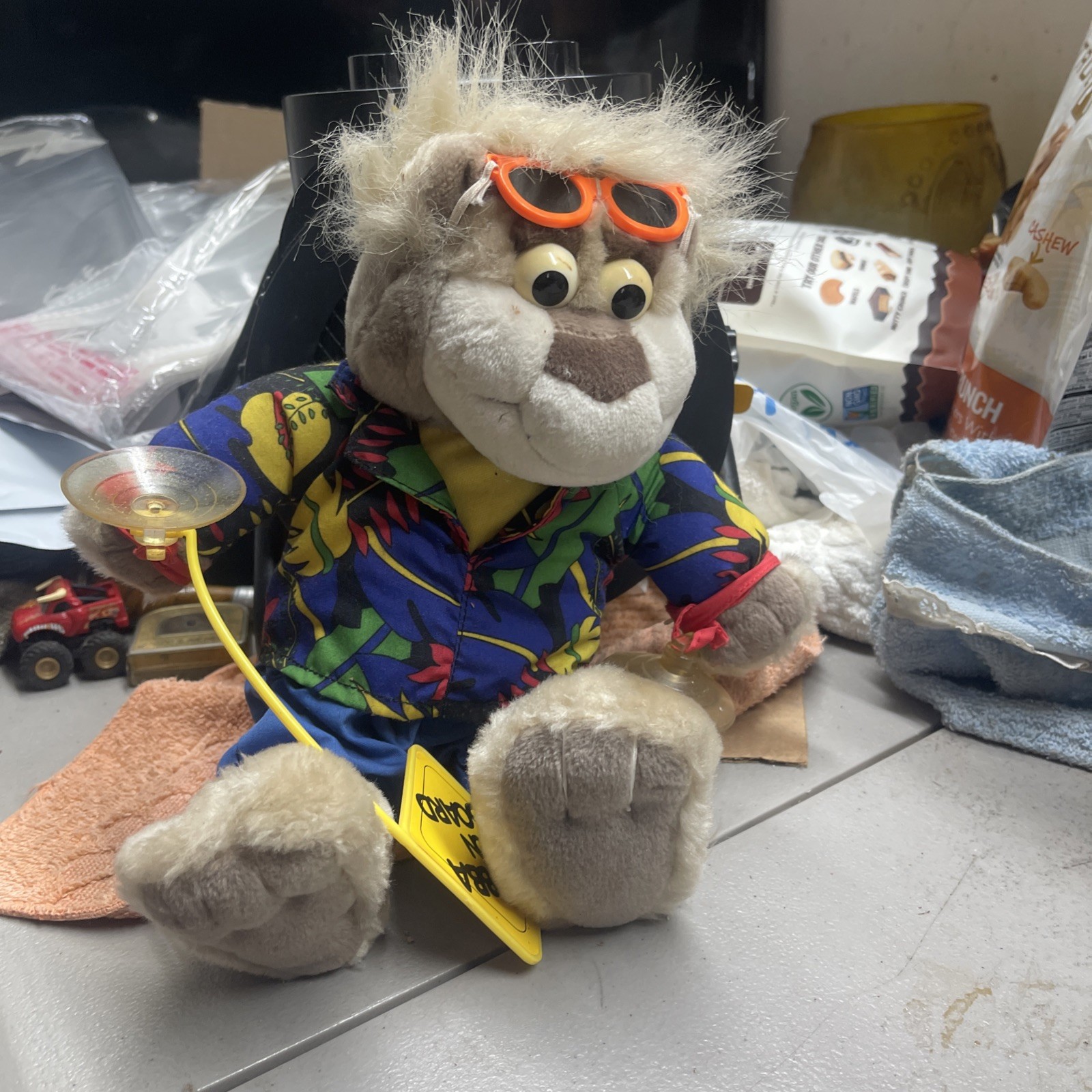 Mattel 1998 Bubba On Board 12”  Hawaiian Bear Clings To Car Window Untested