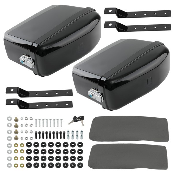 Hard Saddlebags Motorcycle Trunk Luggage Side Box For Suzuki Kawasaki Victory