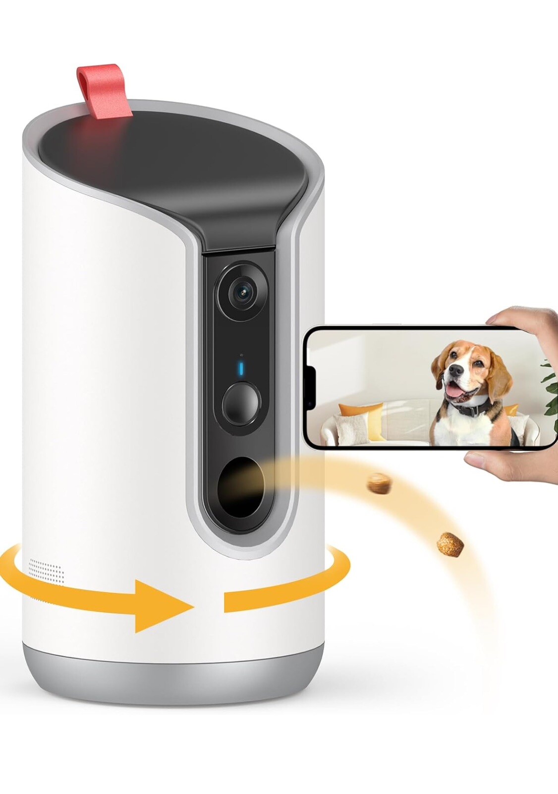2K Pet Camera Treat Dispenser, 360°View Dog Camera with Phone App, 5G&2.4G Wifi 