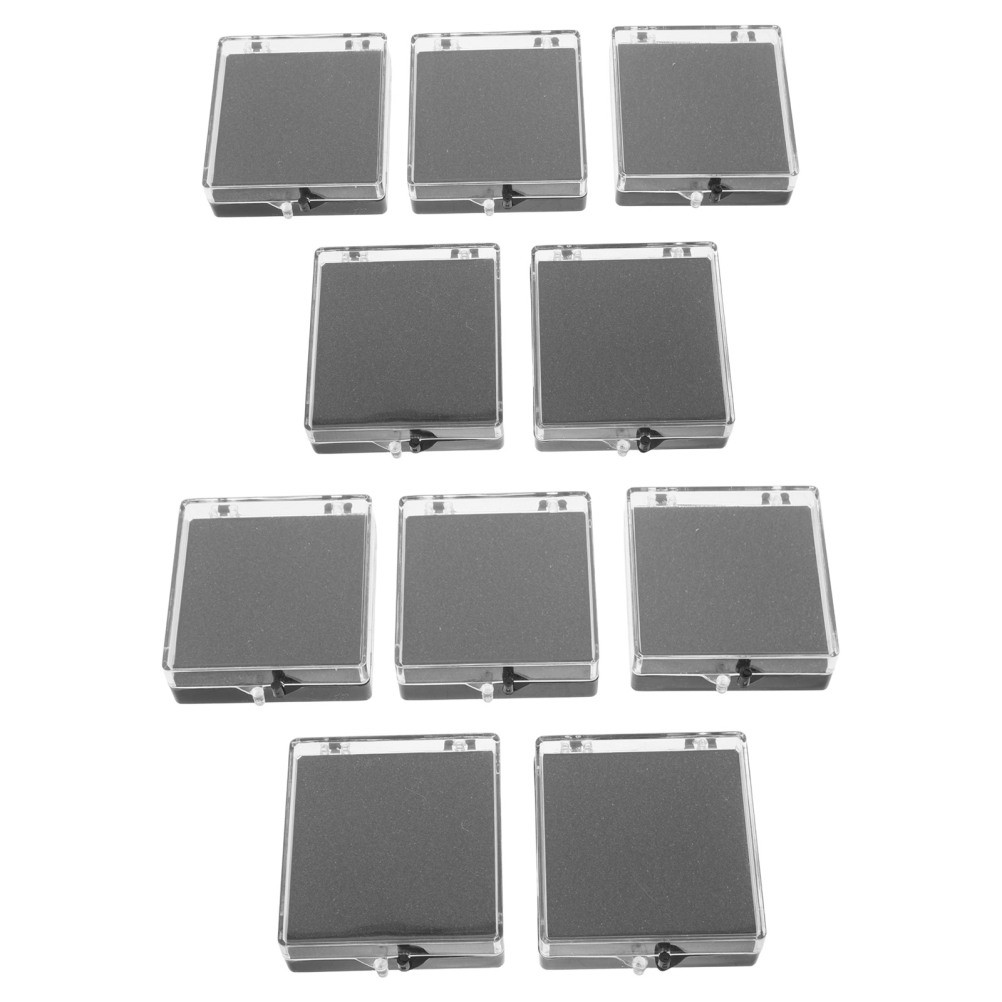  10 Pcs Badge Carrying Case Single Pin Display Box Plastic Storage