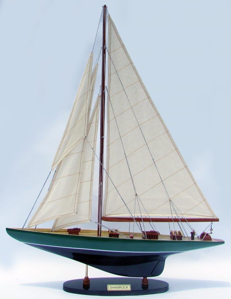 British yacht Beautiful Shamrock 60cmL wooden finished .