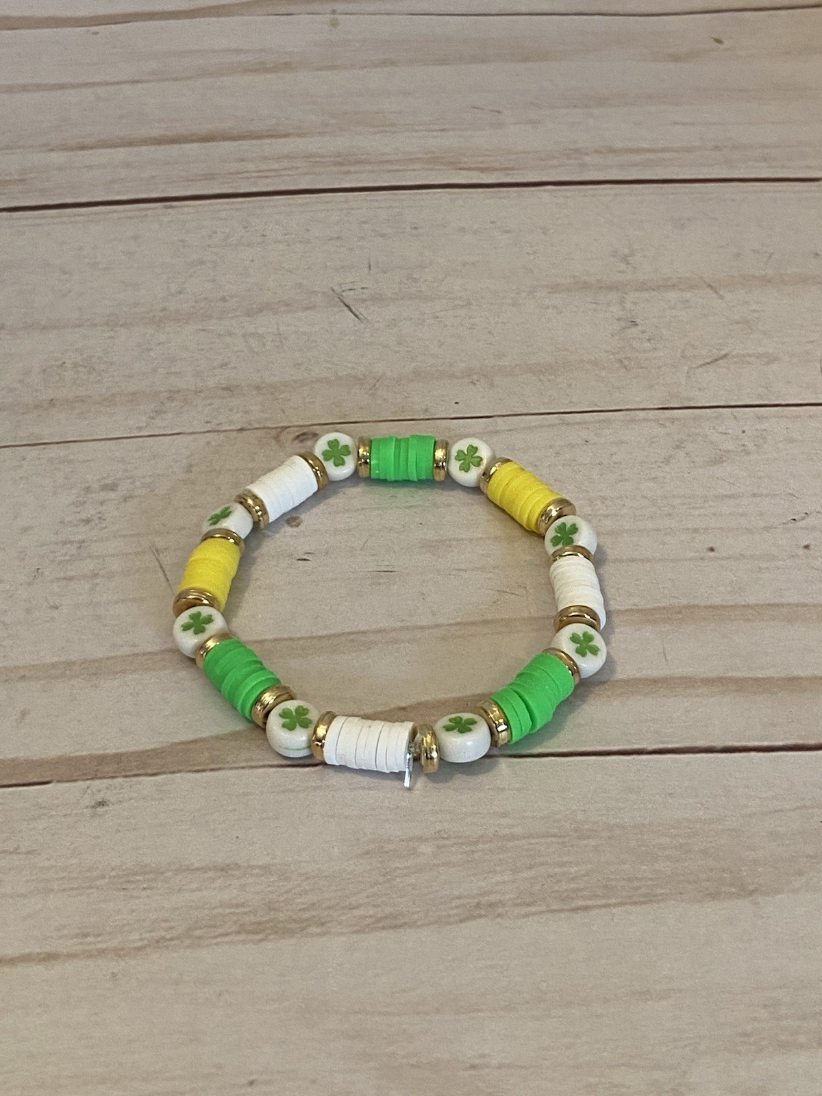St Patrick Bracelet Shamrock Bracelet Beaded Bracelet Girls Kids Jewelry Gifts