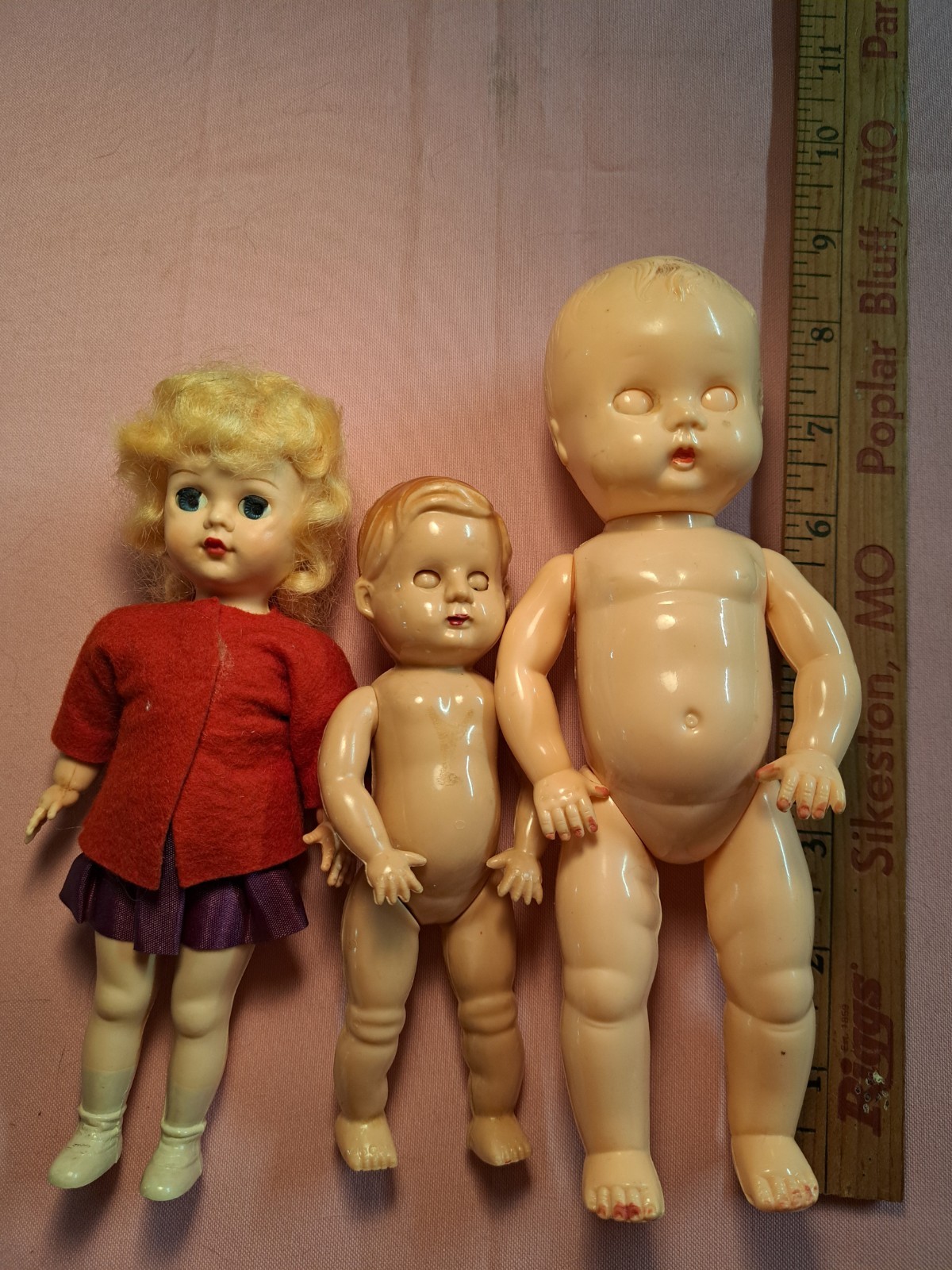 Vintage 40's-50's Plastic Doll BOOPSIE AND TWO OTHERS. 3 LITTLE DOLLS