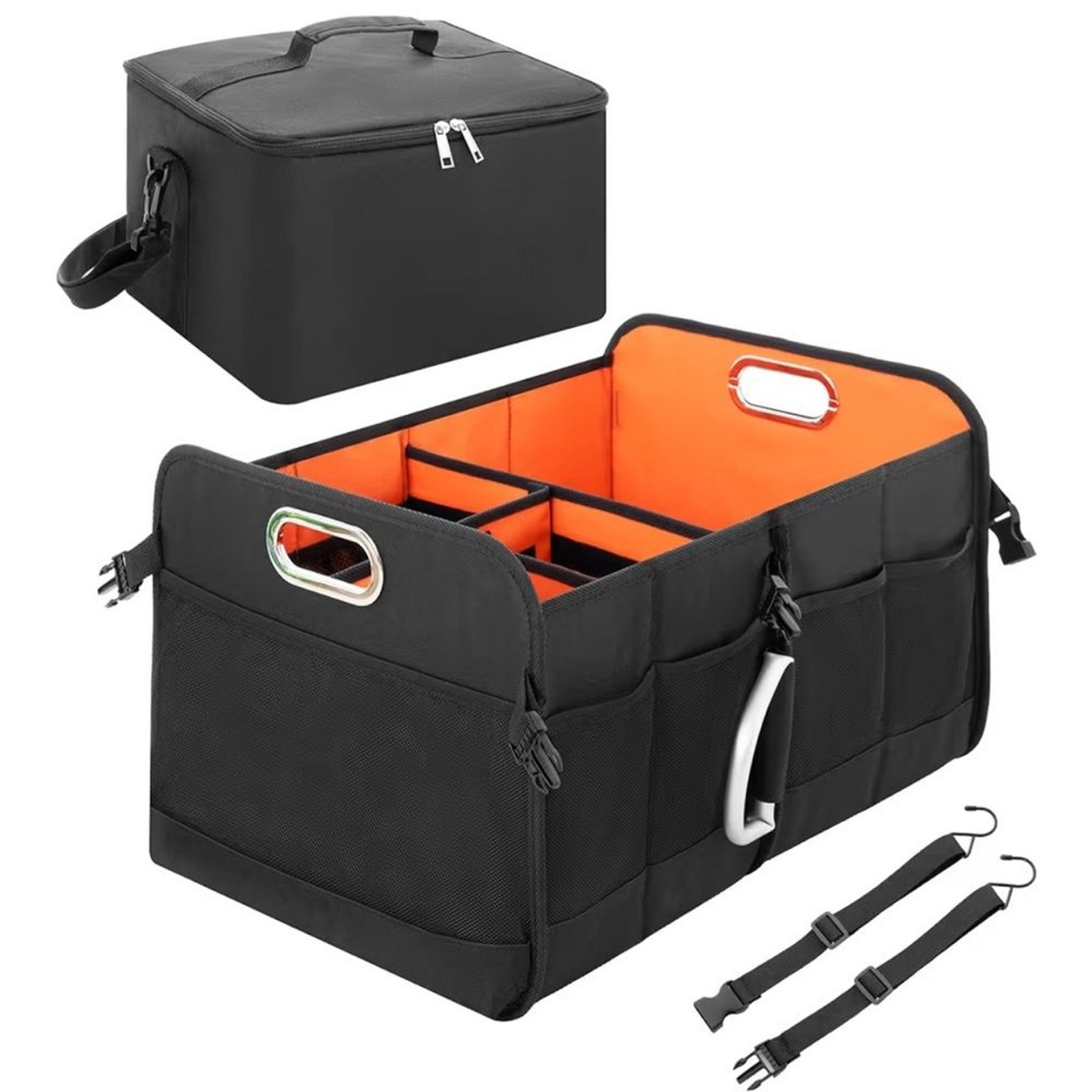 StorageWorks Trunk Organizer for SUV, Multi-Compartment Car Trunk Black New