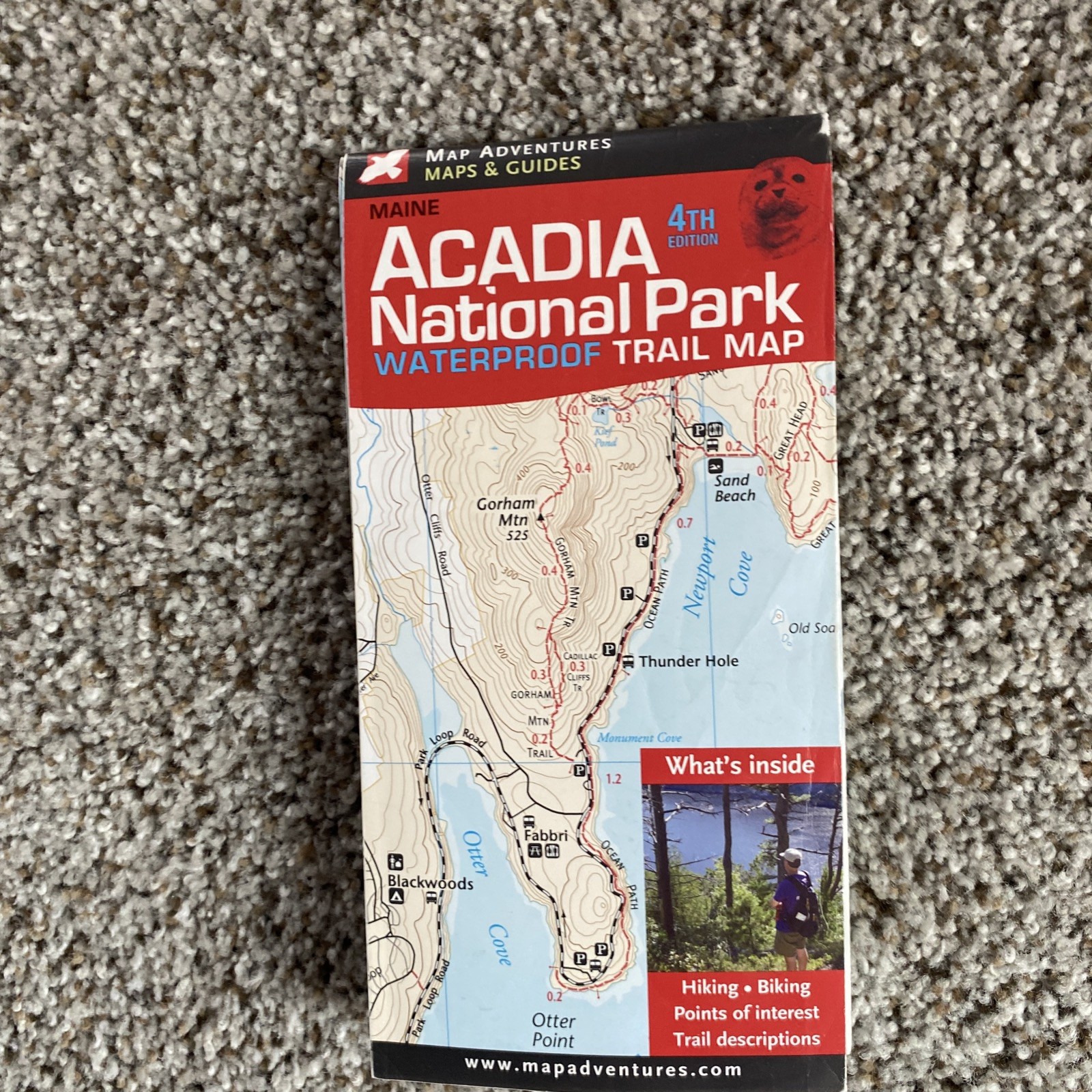 Acadia National Park Waterproof Trail Map, Maine by Steve Bushey  2022 Very Good