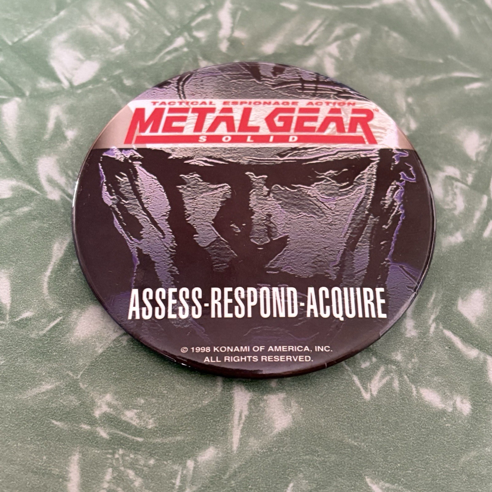 Metal Gear Solid Playstation 1 PS1 Promotional Button Pin Promo Pinback 3"