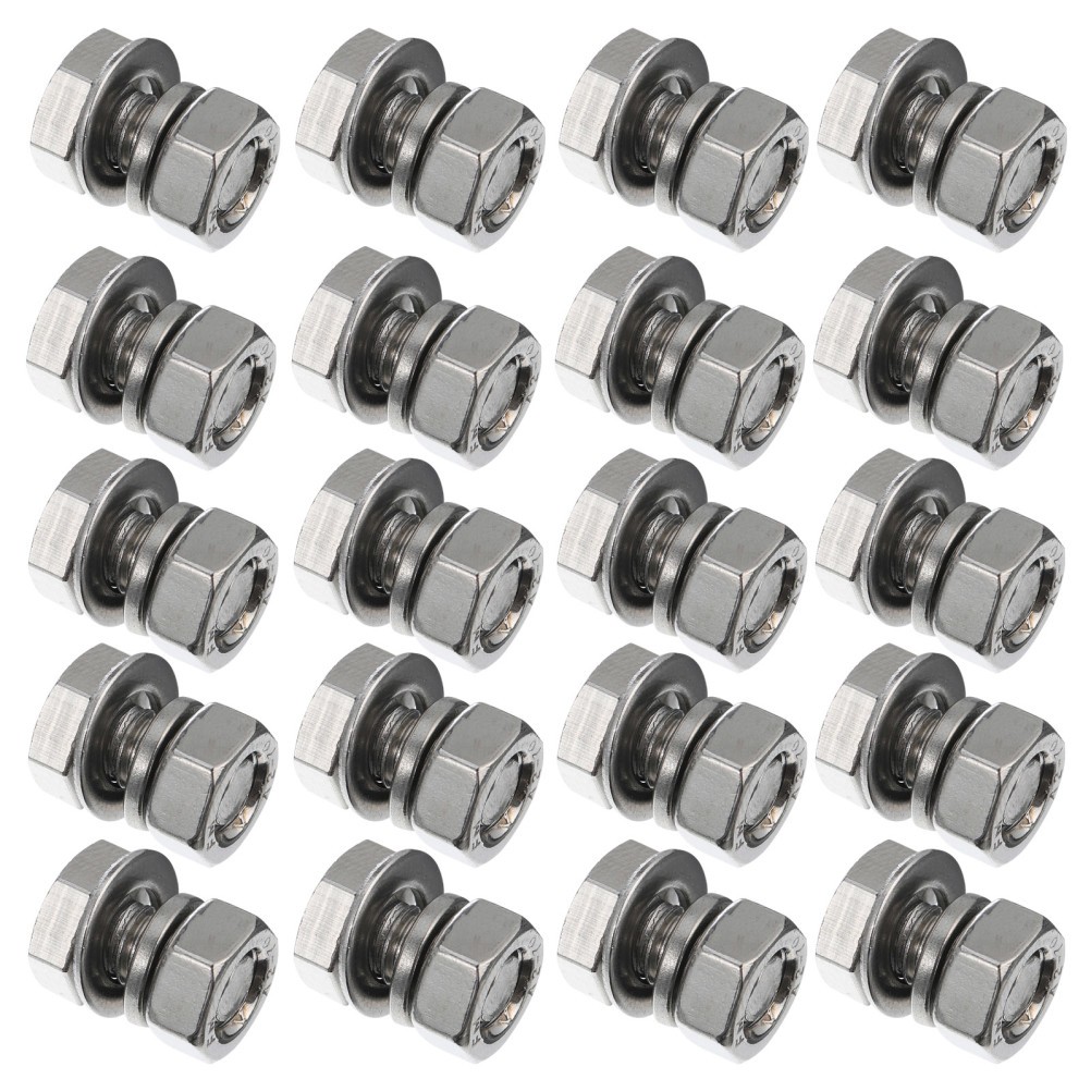 40 Sets Threaded Flat Head Bolt with Nut Hexagon Bolts Machine Screw (M6)