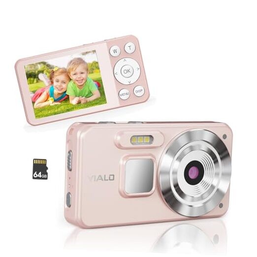 4K Digital Camera for Teens, FHD 64MP Digital Camera for Kids with 64GB SD 
