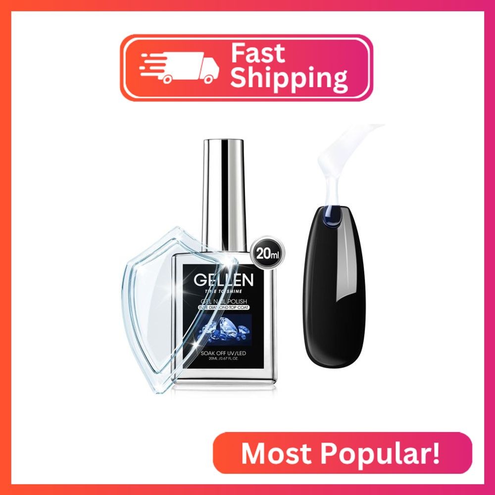 GELLEN 20ml Gel Top Coat, High Gloss Shiny Top Coat Nail Polish, Long Lasting So