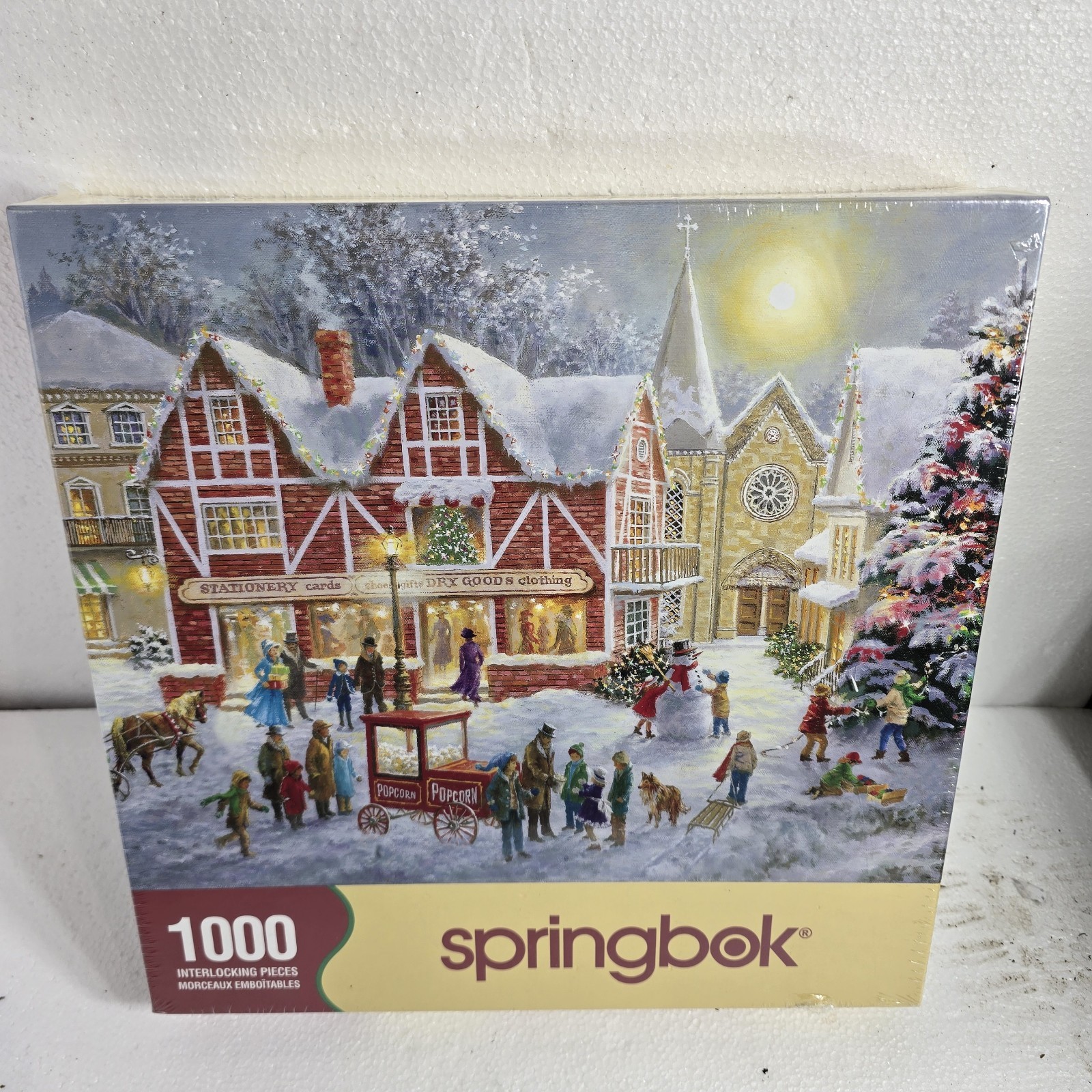 Springbok Christmas Festival 1000 Piece Jigsaw Puzzle Village Market Santa