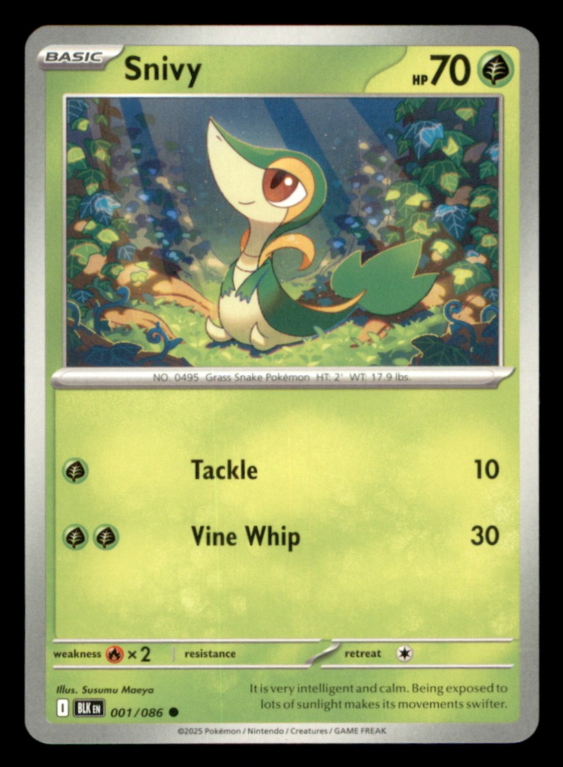 Snivy Common SV: Black Bolt 001/086 NM Normal Pokemon