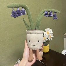 Jelly Bluebell Flower Potted Plush Doll Soothing Companin Toy Cat New  Gift