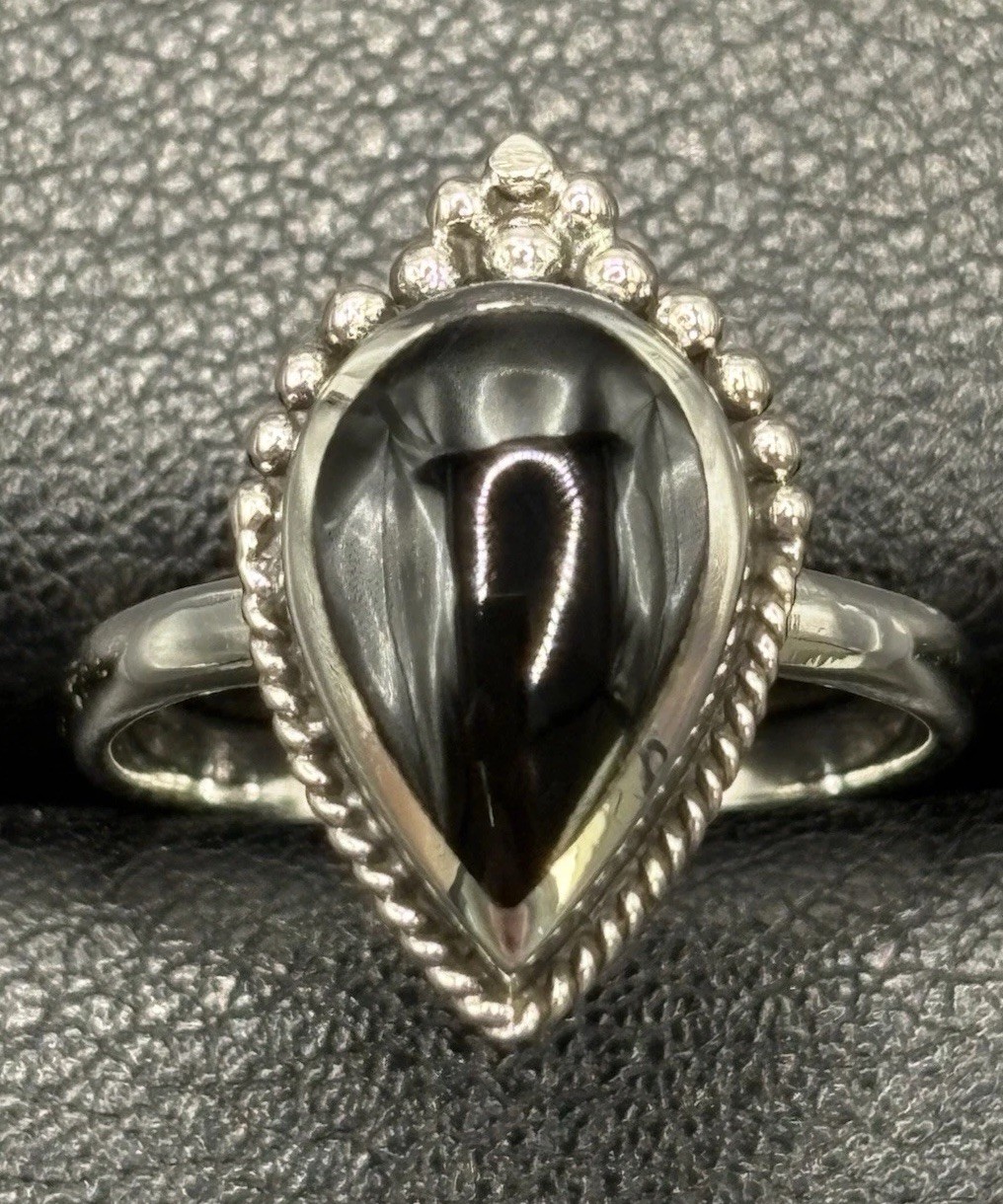 New Condition Sterling Sterling Silver Onyx Ring Size 7 