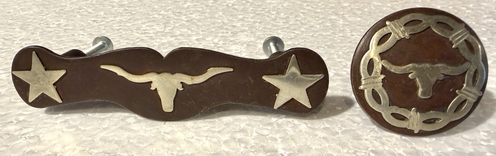 35 RUSTIC Drawer & Cabinet Pulls Handles Texas Star / Longhorn Western Cowboy