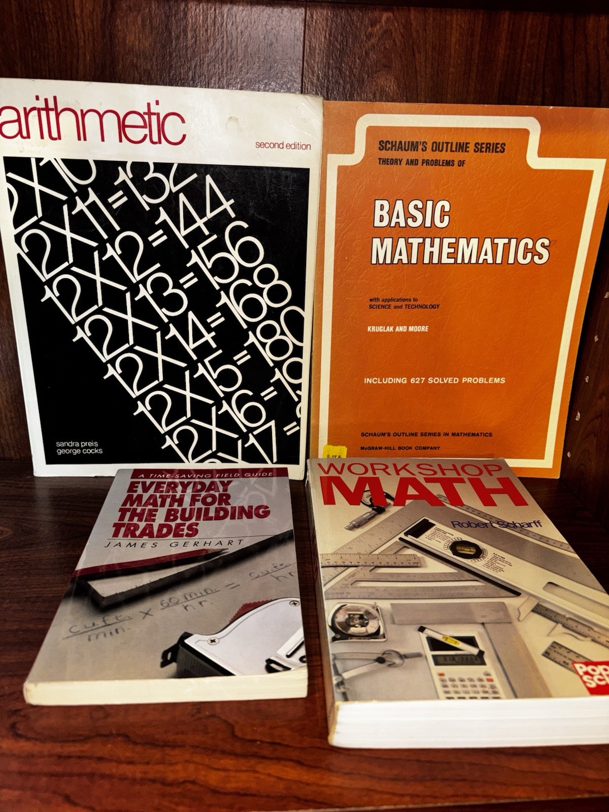 Lot of 4 Arithmetic / Math Books Great For Building Trades & Workshops