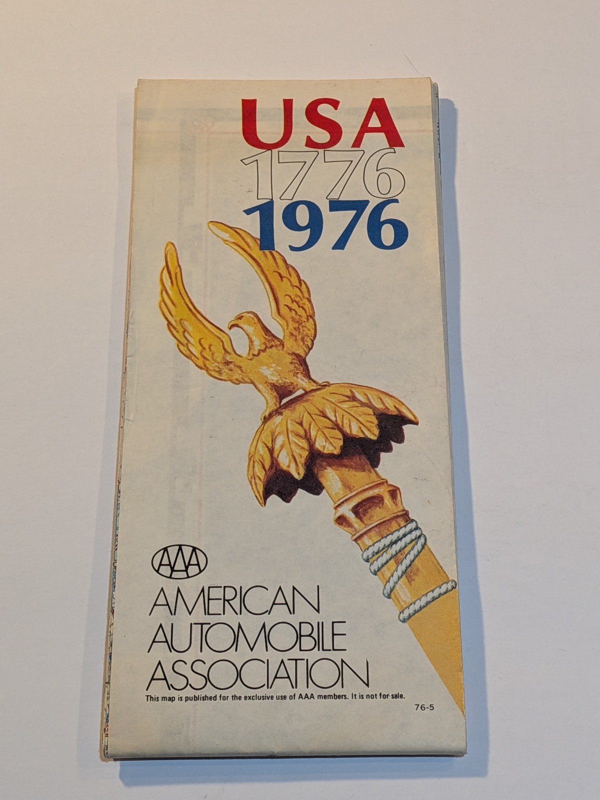 1976 AAA American Automobile Association USA Bicentennial Road Map 1776-1976