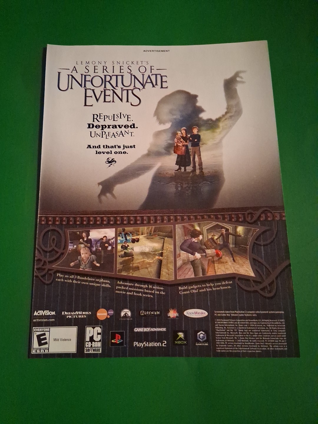 A Series Of Unfortunate Events Video Game Print Ad 2005 8x11
