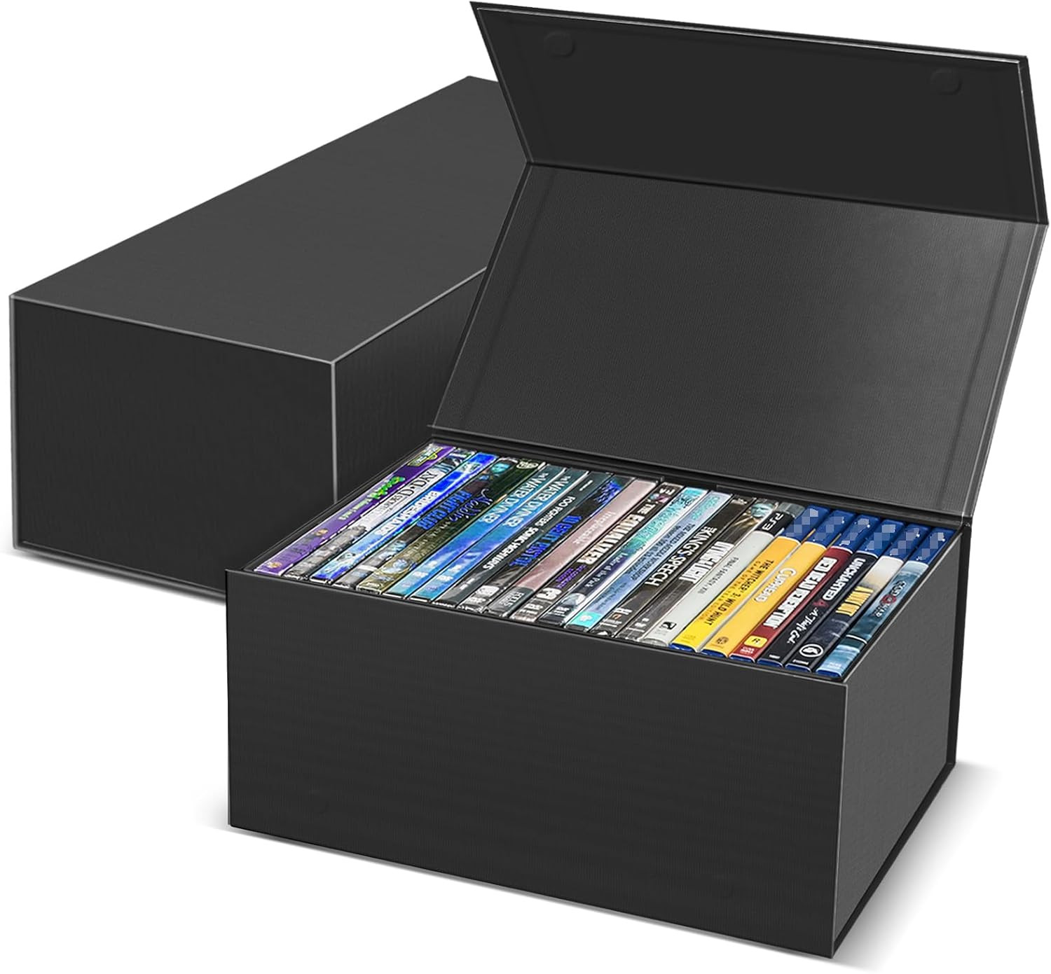 2 Pack Blu Ray DVD Storage Box for Steelbook Storage, Movie Organizers, Blu Ray 
