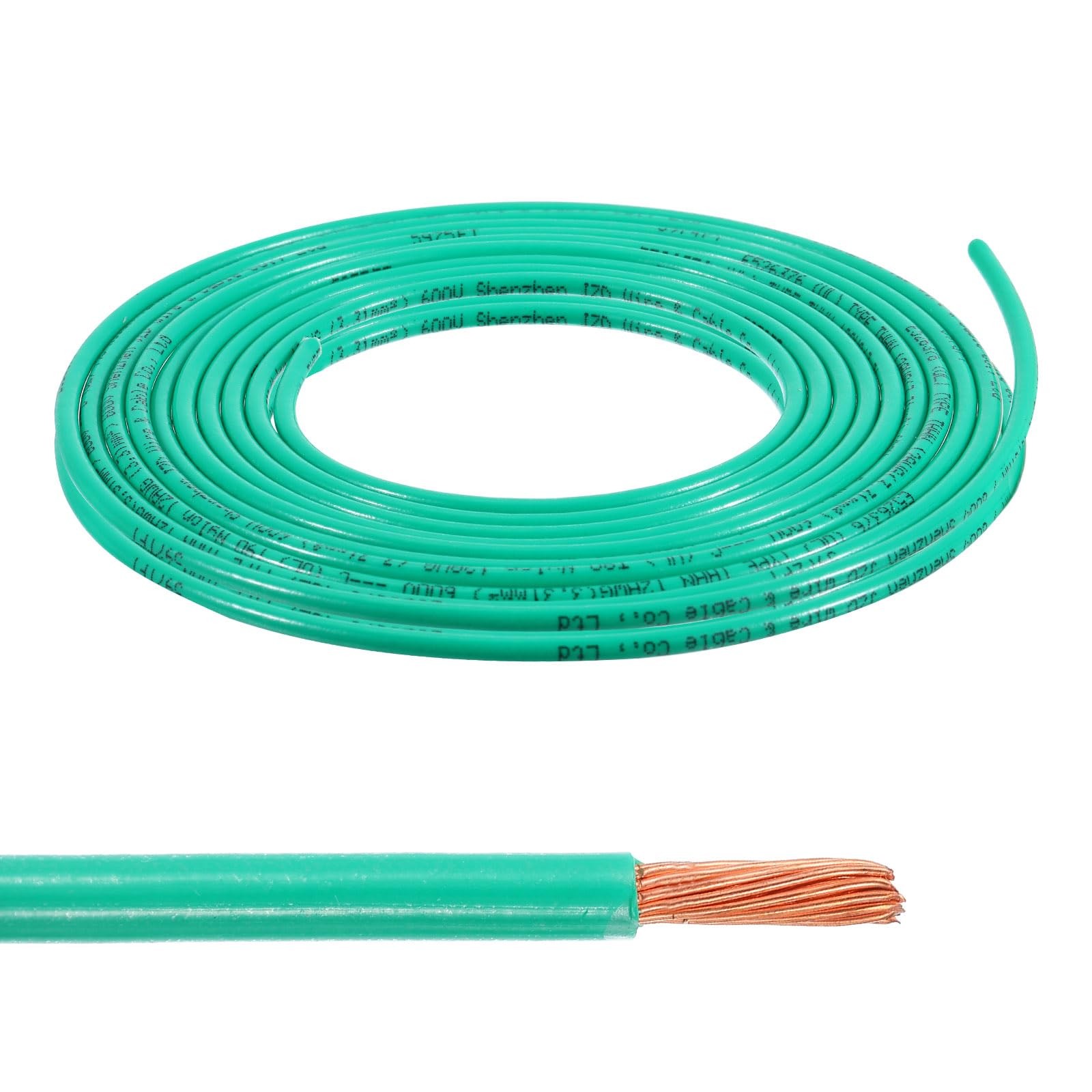 MECCANIXITY THHN Stranded Wire 25ft 10AWG Green 600V UL Building Circuit
